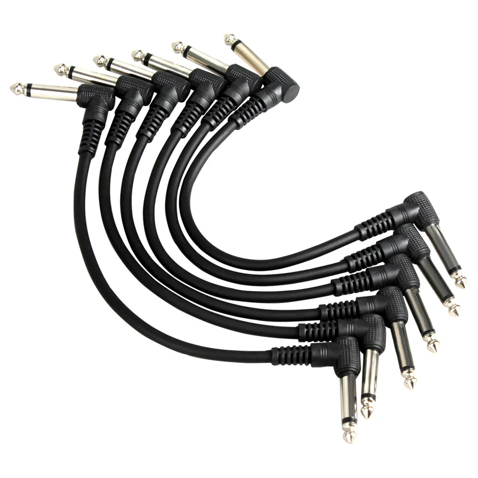 6pcs gitarový pedál kábel elektrický gitarový efekt pedálového kábla kábla s nízkym hlukom tienené zvukové kábel