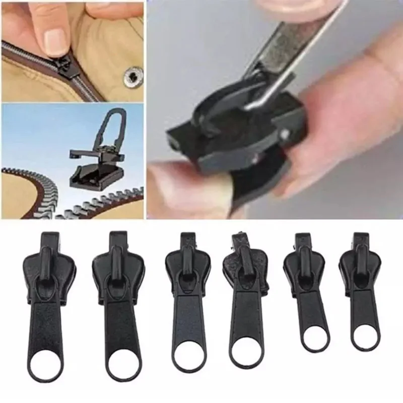 6pcs Instant Zipper Universal Instant Fix Opravy súpravy Výmena posúvacích zubov Zips Multifunkčný odevný náhradný zips