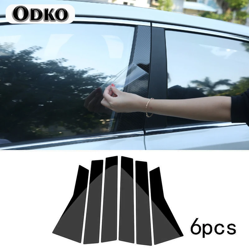 6pcs lesklé čierne dvere bočné okenné stĺpce stĺpy kryty obloženie obklad pre honda občiansky sedan 2016-2021 2020 2019 2018 Nálepka na autá