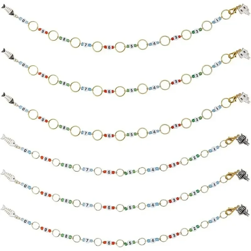 6pcs pletenie riadkových reťazcov Číslo