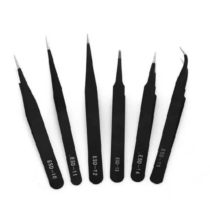 6pcs/set ESD10 ESD11 ESD12 ESD13 ESD14 ESD15 Ant-Static TWEELERS Anatomická chirurgická sada antimagnetických nástrojov