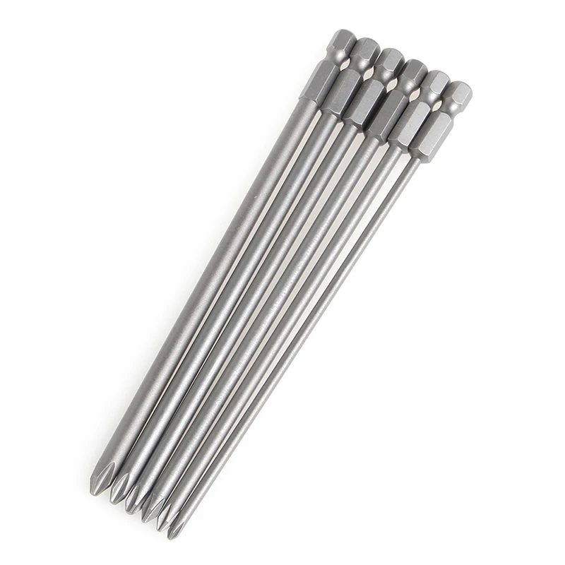 6pcs/set krížová hlava skrutkovač bit 1/4 '' Shank 150 mm dlhá oceľová oceľ Magnetická šesťhranná šesťhranná šesťhranná skrutkovacia skrutka bit M126 HORKÝ PREDAJ