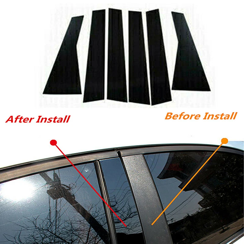 6pcs set lesklý čierny okenný stĺp stĺpiky nálepky nálepky Prispôsobenie pre Nissan Rogue T33 2021-2023 2022 Dverné bočné obloženie obrusov