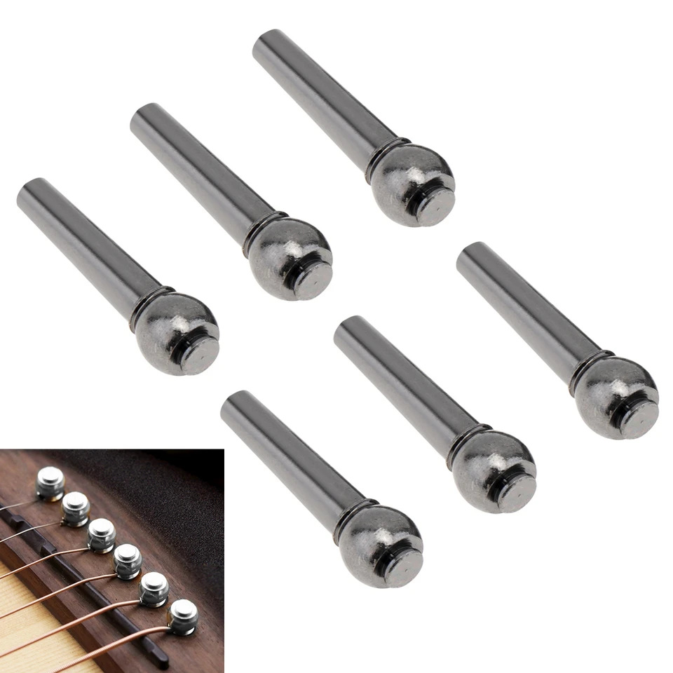6pcs/set Pure Copper Guitar Bridge Pins Saddle Nut Strings Nail Pegs pre ľudovú akustickú gitaru udržiavať plné zafarbenie stabilnejšie