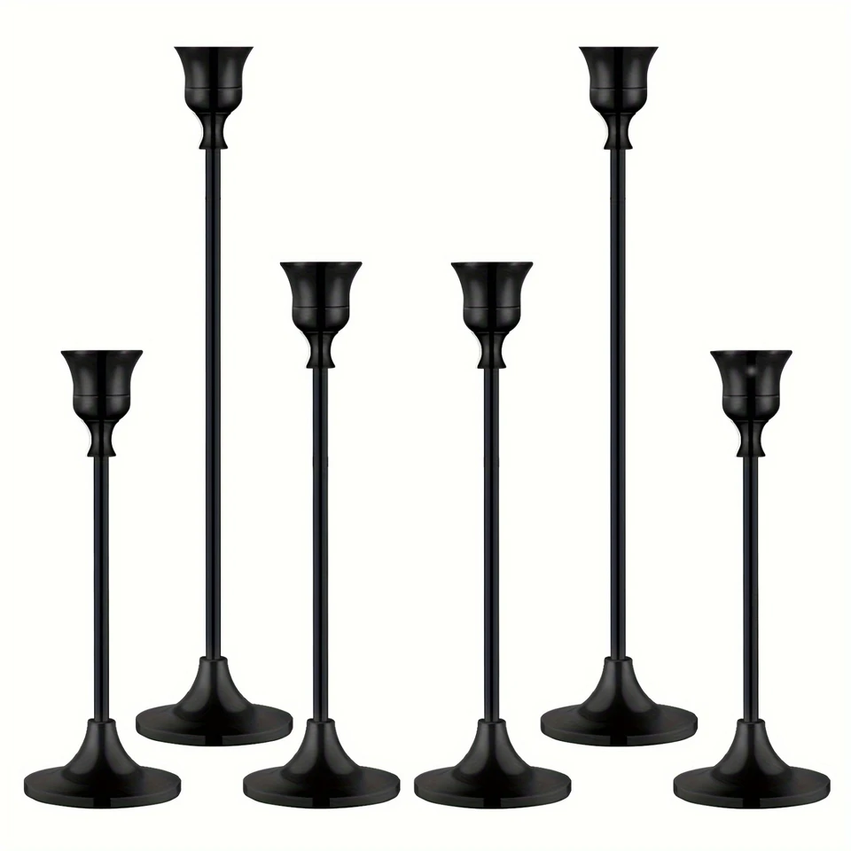 6pcs/set sviečok, zúžená kovová sviečka, pre vrchol, večere pri sviečkach, rekvizity, narodeniny svadby