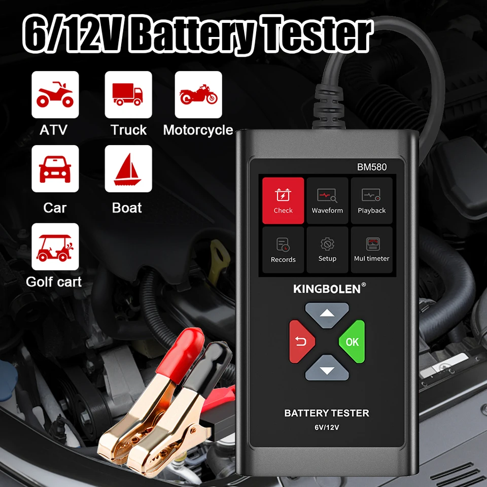 6v/12V/24 V Tester Tester batérií nabíjanie Cranking Test CCA Circuit Analyzer Diagnostické nástroje automobilového príslušenstva Automobilové príslušenstvo