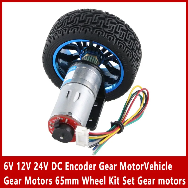 6v 12v 24v DC Encoder Gear Motor Motor Gear Motors Robot Parts Gear Motors 65 mm kolesá súprav