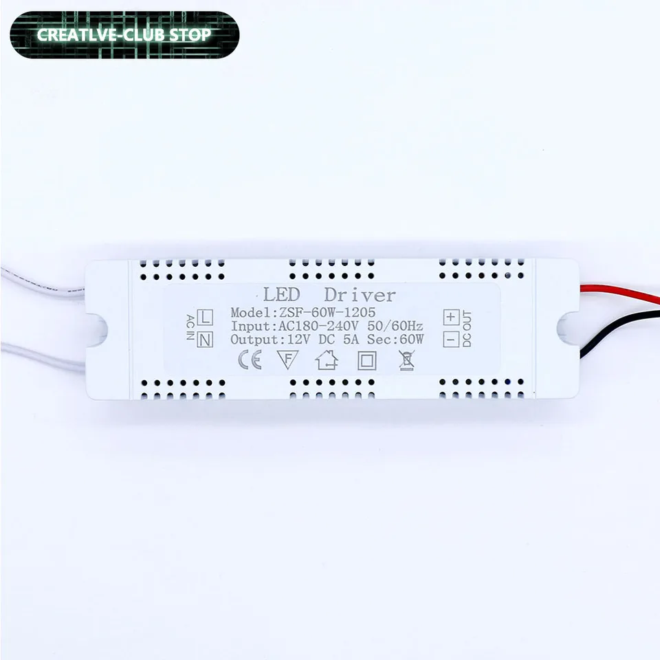6W 12W 24W 36W 48W 60W LED osvetľovacie transformátory AC220V na DC12V LED DIVER DUCTION 12V pre LED pásové svetlá 5A adaptér