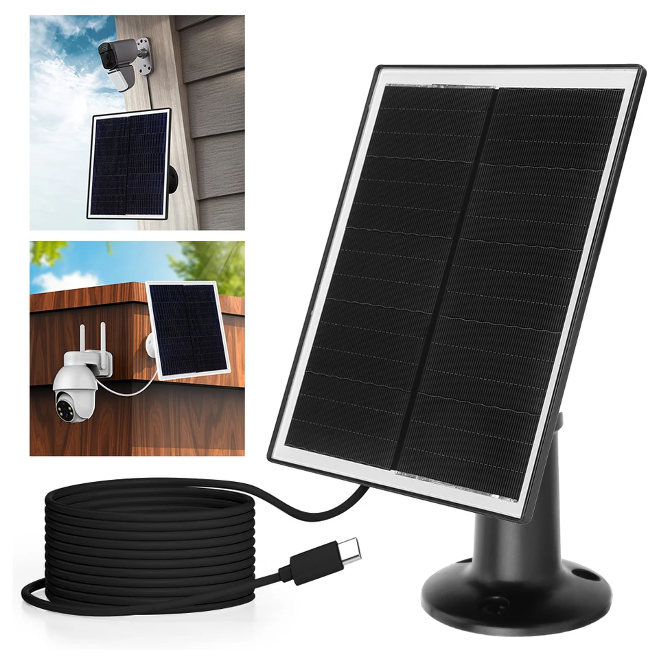 6W 5V Solárny solárny panel 24% účinnosť Solárny bunkový panel Micro USB a USB-C port IP65 nepremokavý pre telefón iPad vonkajšie použitie
