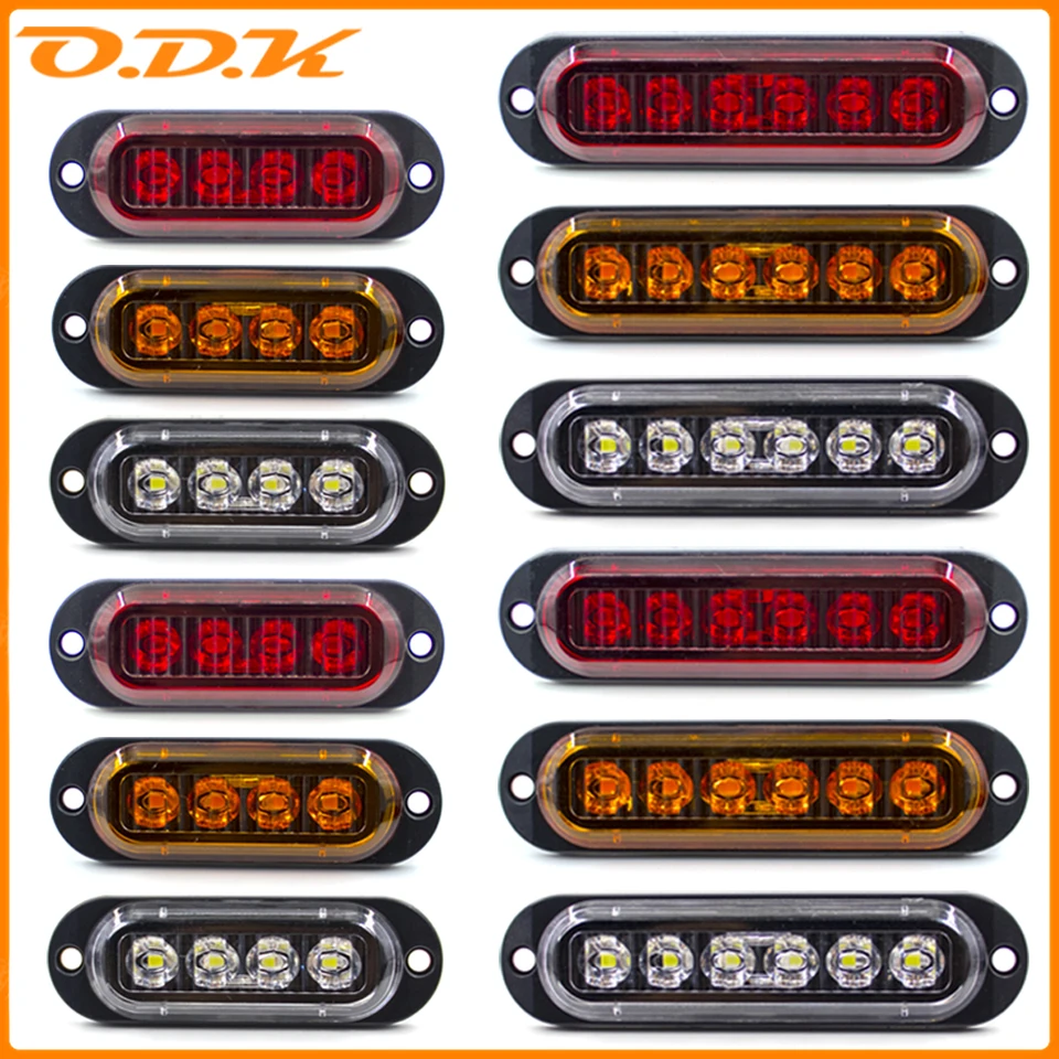 6x/8x/10x 12-24v 6 LED 4 LED 2 LED 2 Style Bočné svetlá Vodotesné voľné svetlá ukazovateľ svetla Signal Svetl Svetelný príves nákladného vozidla Van Van
