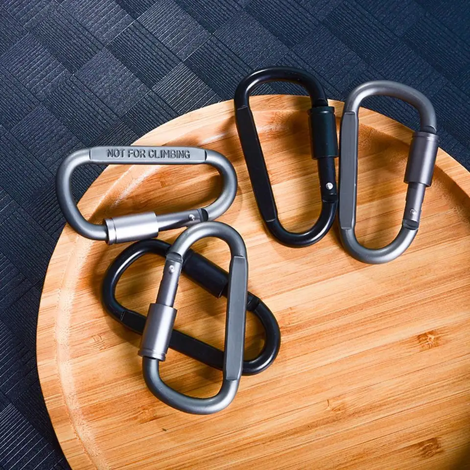 6x batoh D-krúžku Snap Buckle Keychain Carabiner Outdoor Camping Hliníková zliatina Kemp prenosné vonkajšie prvky