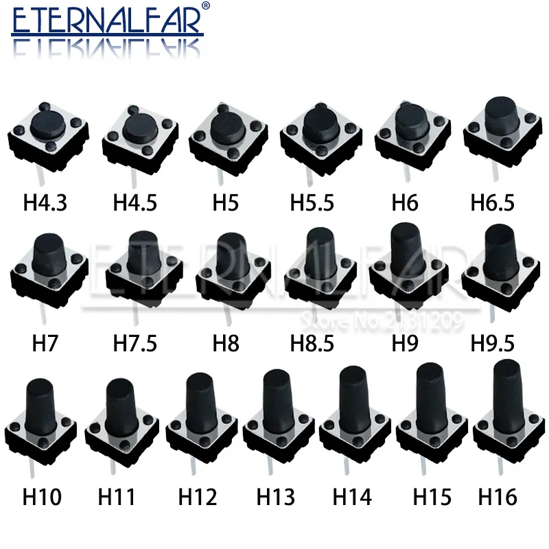 6x6x5 4,3 5,5 6 7 8 9 10 11 12 13 13 15 mm TASTE TAKLE 12V Copper 4pin DIP2 SMD4 DIP4 Micro Switch for TV hračky HOME POUŽITIE