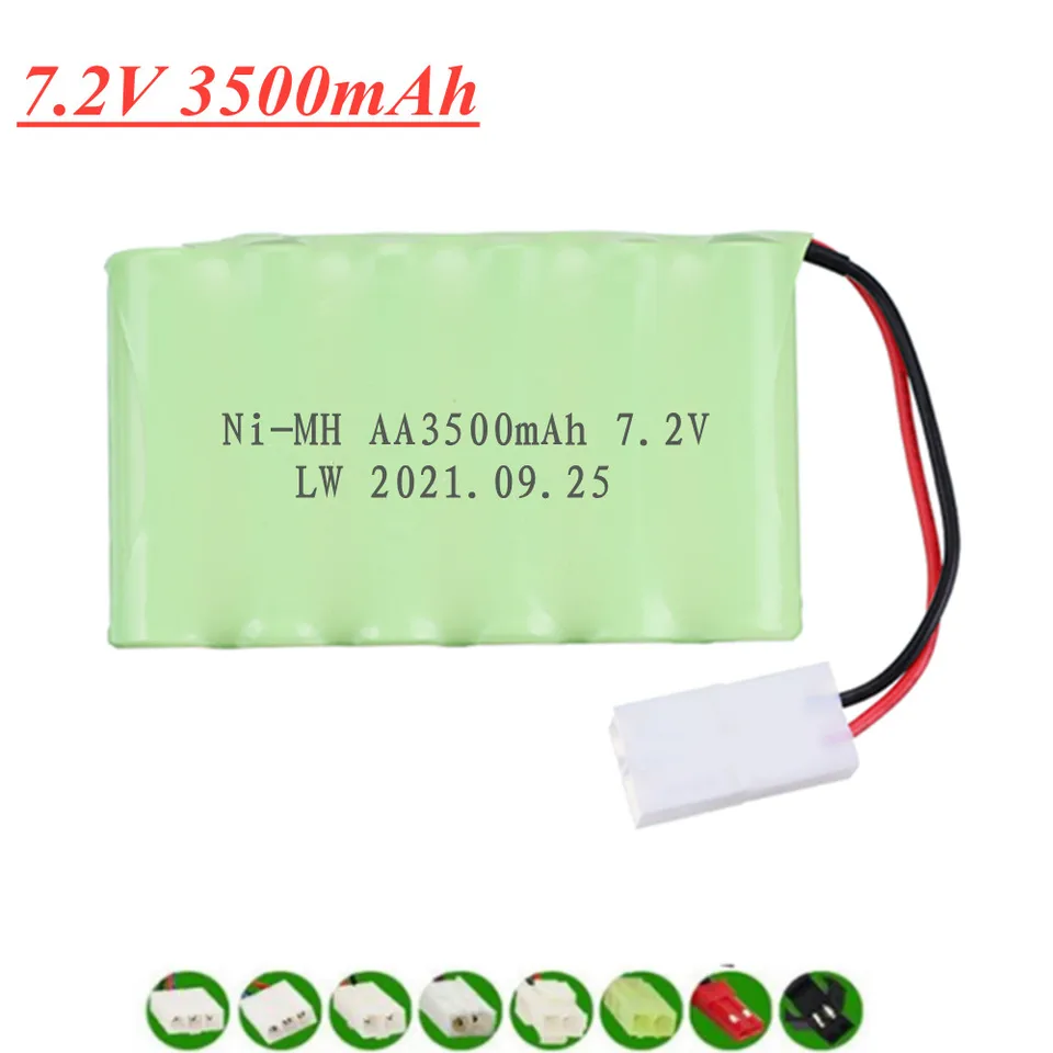 7,2 V 3500 mAh AA Ni-MH Nabíjateľná batéria pre diaľkové ovládanie elektrické hračkárske vozidlo Aktualizácia nákladného auta 7,2 V 3000 MAH AA NIMH batéria