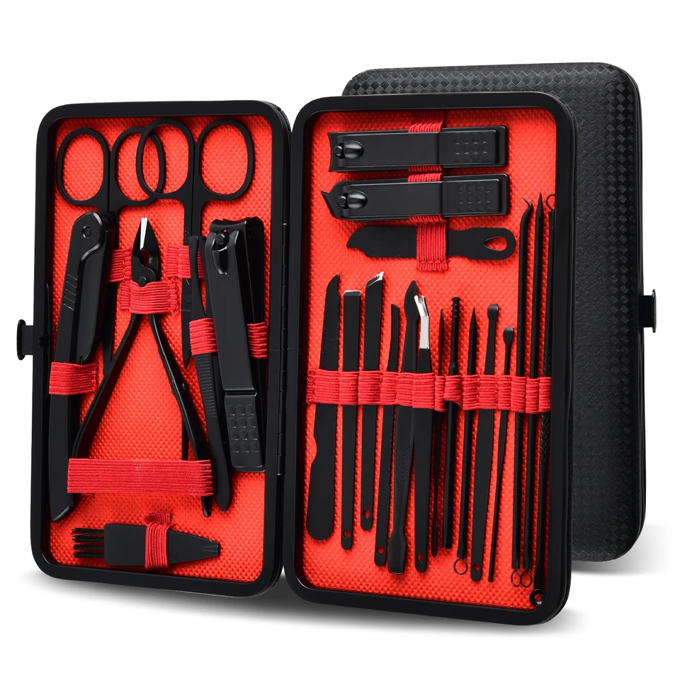 7-24pc Professional Clippers Kit - ostrý, ľahký a robustný; Nástroje pre presnosť manikúry a pedikúry pre mužov a ženy