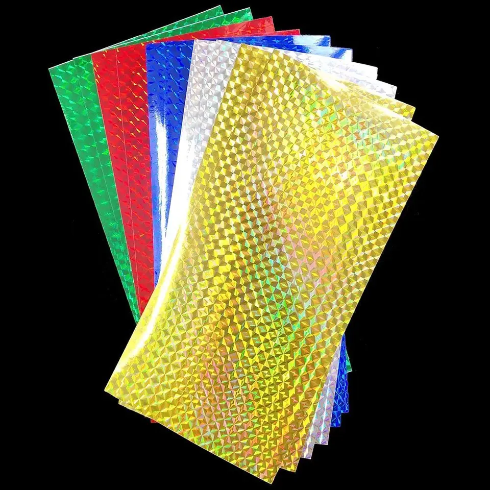 7,3*10 cm Holografický lepiaci film Flash páska na lákanie pri vytváraní múch kovov kovové tvrdé návnady Zmeniť farebnú nálepku