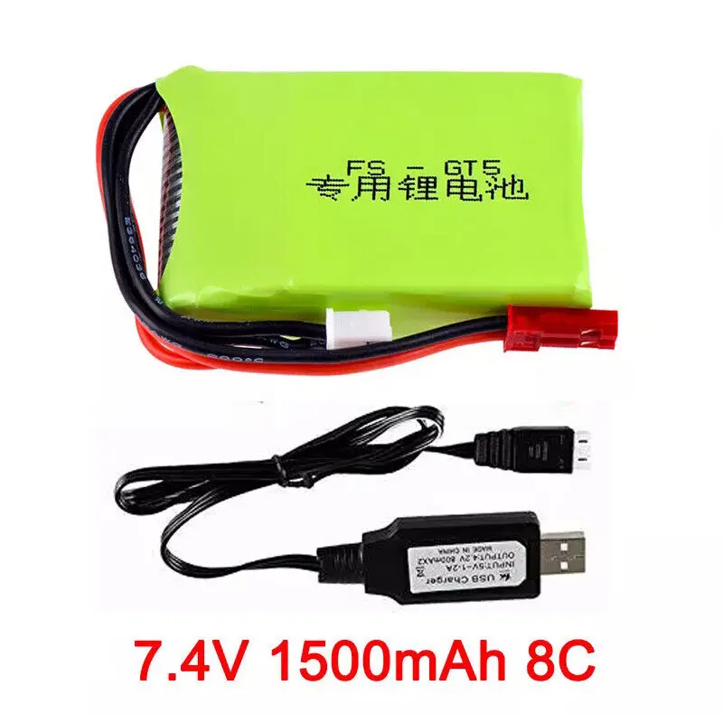7,4 V 2S 1500 mAh nabíjateľnú li-iónovú batériu pre Flysky FS-GT5 2,4G 6CH Dumborc X4/X6 pre automobilovú loď RC