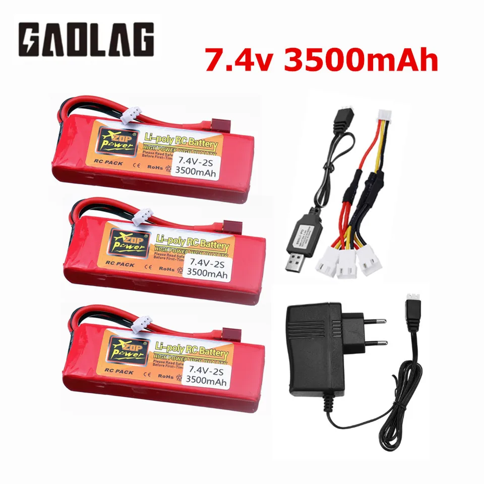 7,4 V 3500 mAh Lipo nabíjačky batérií pre WLTOOYS 144001 124016 124017 144002 Automobilová batéria 2S 7,4 V pre WLTOOYS 12428 12423 RC CAR