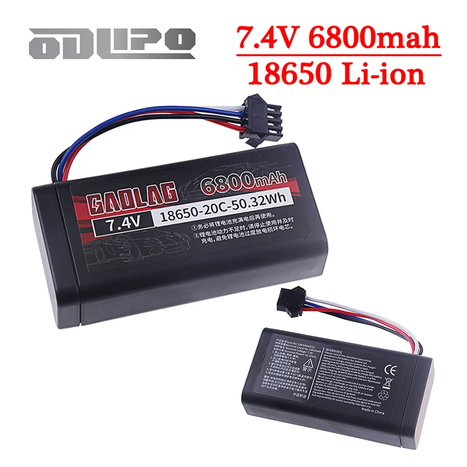 7,4 V 6800 mAh 18650 Li-Ion batéria s zástrčkou SM-4P pre vozidlo Model Water Bullet Guns diely RC Hračky náhradné diely 2S batérie 2S