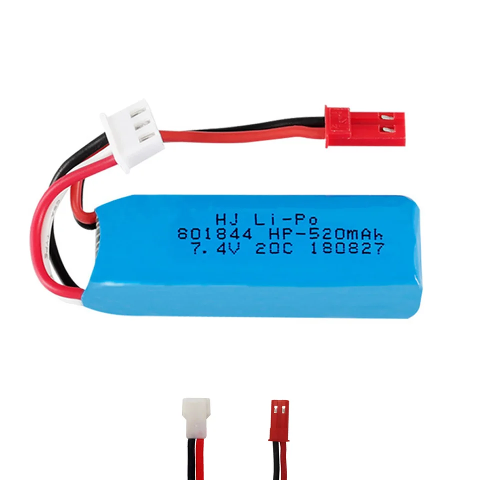 7,4V 520MAH 801844 LiPo batéria pre XKA600 WLTOOYS K969 K989 K999 P929 P939 A202 A212 A222 A232 A242 A252 A252 RC CAR HELICOPTER HOUPTER