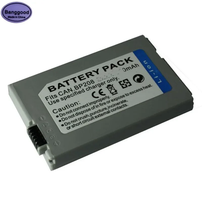 7,4V 850 mAh BP-208 BP-208DG BP208 Digitálna kamerová kamerová batéria pre Canon DC10 DC19 DC20 DC21 DC22 DC40 DC50 DC51 DC95 DC100