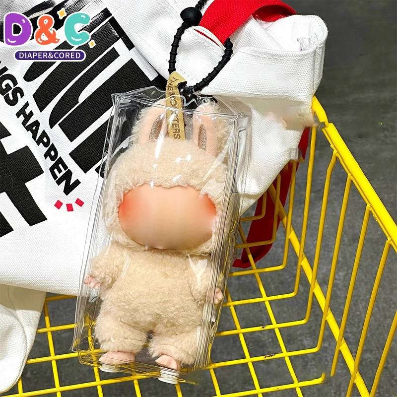 7,5*5*16,5 cm LaBubu PVC Transparentné ochranné rukávy ručné bábiky Pop Pop Mart Doll Dolldant Display Box Keychain Prívesok