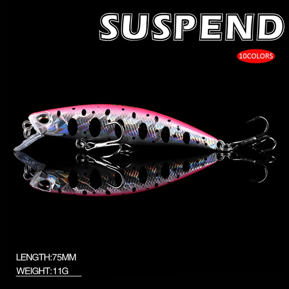 7,5 cm 11g rybárska návnada Minnow Wobbler nalákanie potápania Jerbait Artificial Hard návnada pstruh Culter