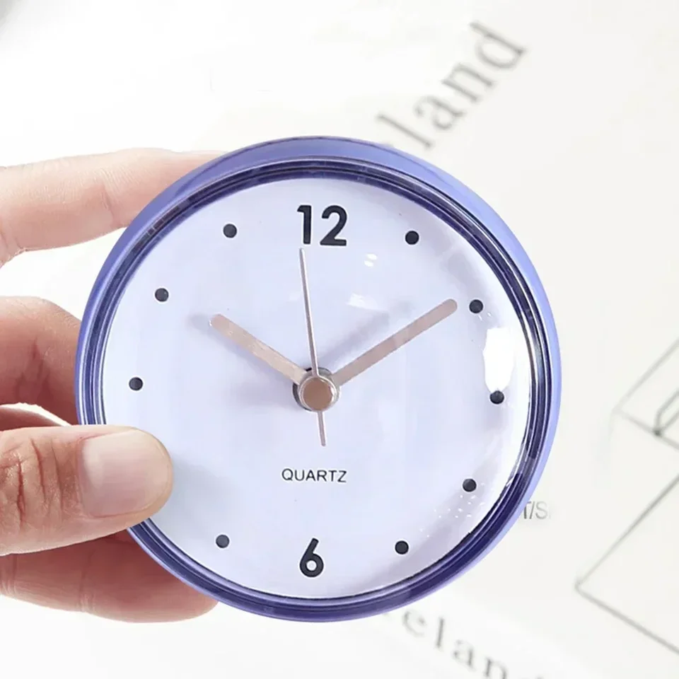7 cm mini nepremokavá kúpeľňa Elektronické nástenné hodiny anti-Fog kuchyňa Sucker Wall Watch Watch s prísavkovým pohárom Domáce dekorácie Arts