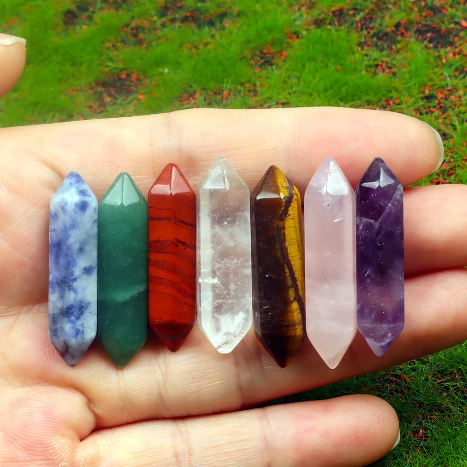 7-dielna sada prírodných krištáľových liečivých kameňov Čakra Balance Duchovná astrológia Yoga Reiki Energy Liečba duchovného remeselného produktu