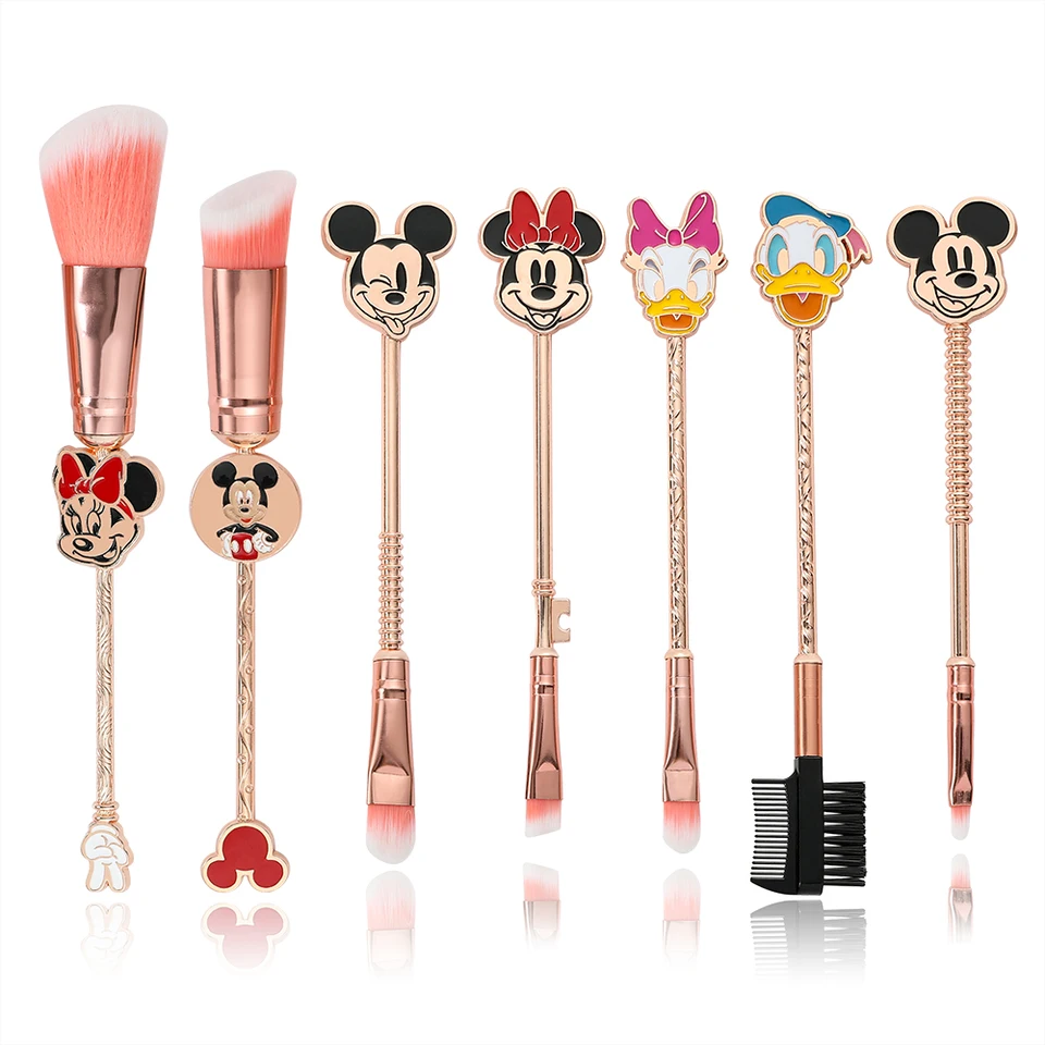 7-dielna súpravná make-upová kefa sada Mickey Cuil Cartoon Style Eye Shadow Brush Fiber Soft Bristles Začiatočníci Makeup Tools