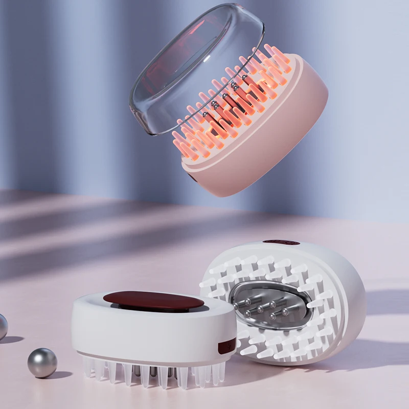 7 farebná vibračná hlava masáž Knižný olej Aplikátor pokožky kefy na pokožku kefy proti vlasom Light Therapy Zariadenie Vlasov Rast Massager