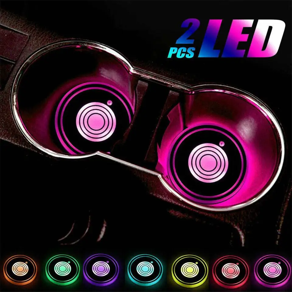 7 farieb auta LED držiak držiak na držiak Svetelné Matky auto Coasters Vibration Light Atmosféra držiak svetla Coaster Sensor Fľaša LED dióda