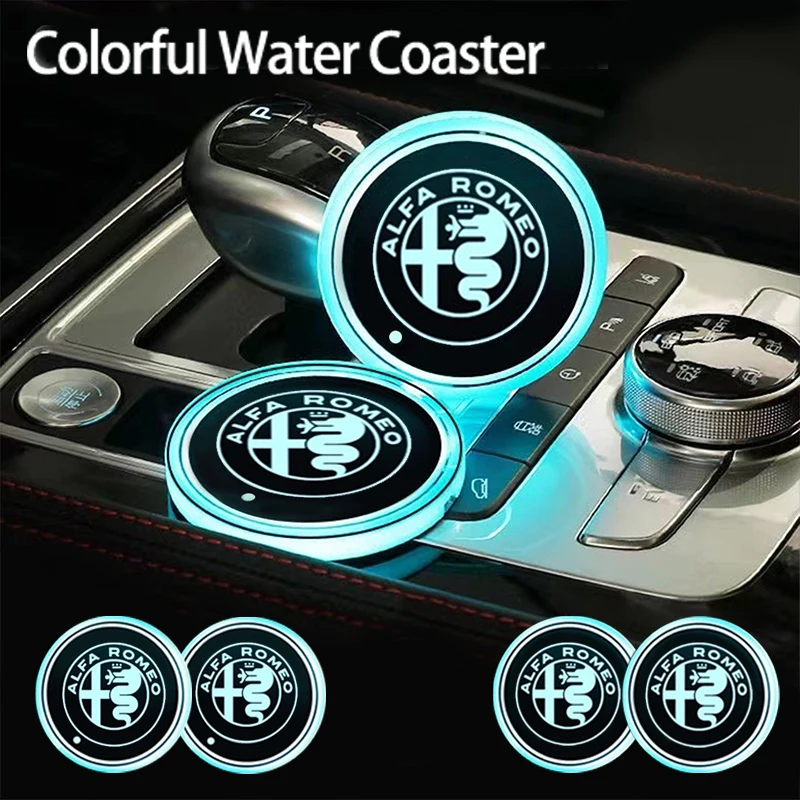 7 farieb automobilu LED žiariace vodné podložky Automatické podložky pre rohože pre Alfa Romeo Giulietta Mito Giulia Stelvio Brera 147 156 159 GT