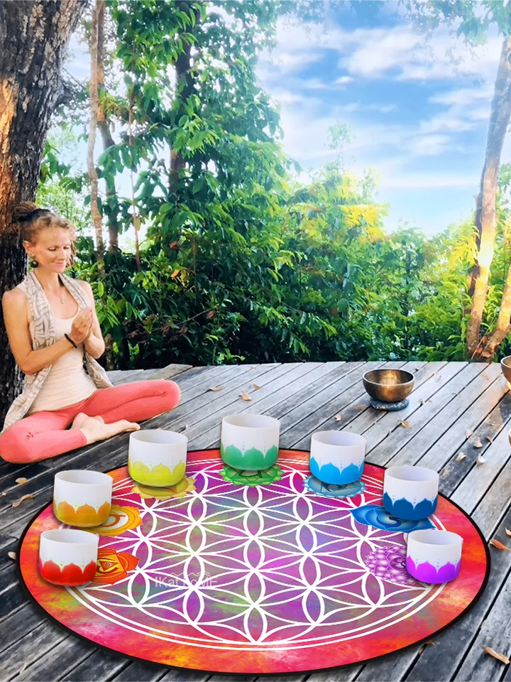 7 farieb kvetinový koberec Čakra Čakra meditácia MAT MAT ROUDKÁ KREMP NOTI SLIPING MODE CUSHION CUSHION Reiki Crystal Tarot Oltárny podložka