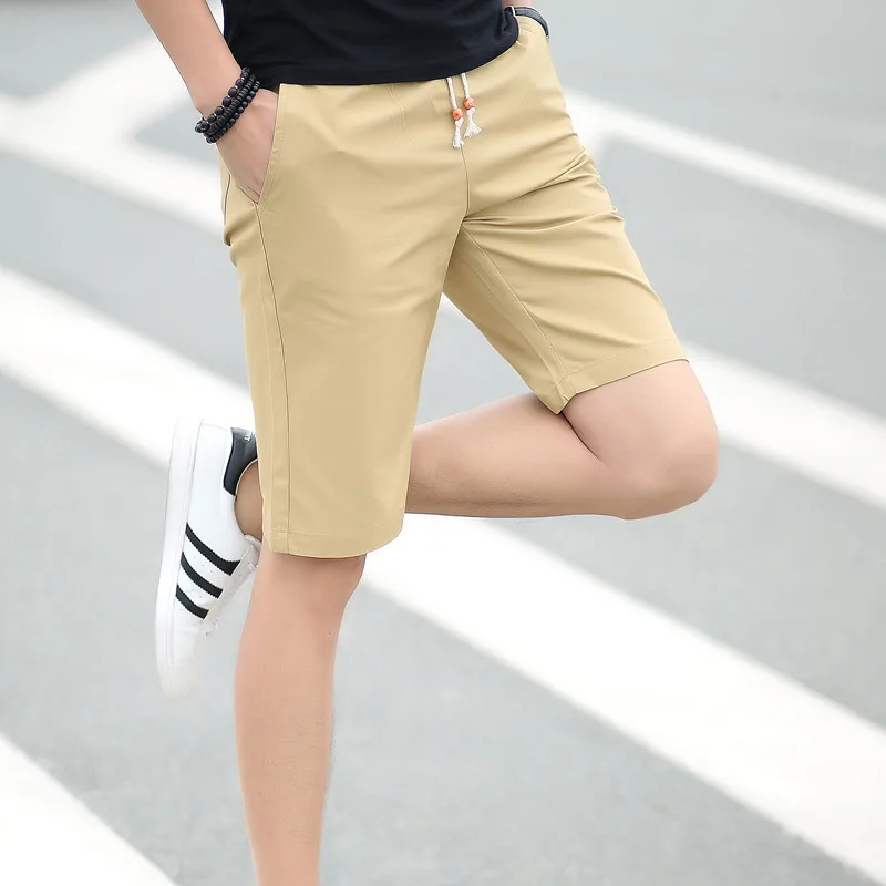 7 farieb pánske bavlnené neformálne šortky letné obchodné neformálne koleno nohavice klasika khaki americký štýl streetwear golf šortky béžové béžové béžové béžové