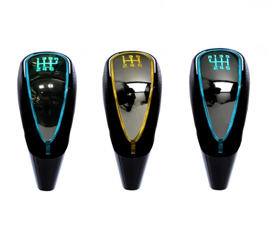 7 farieb zmien Aktivovaný gombík na radenie automobilu 5 Speed ​​Car Led Gear Gear Gomball Gomb Light Cigaret Lighter Charger Gombs