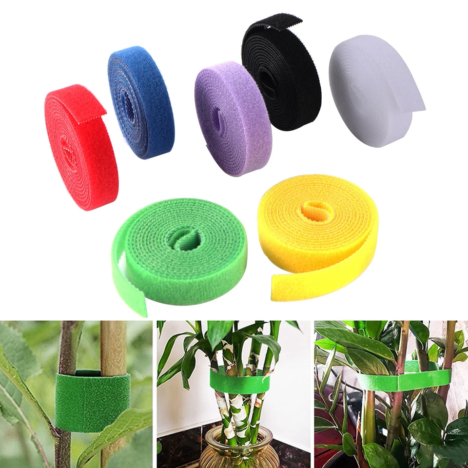 7 farieb záhradné povrazy kravaty kravaty Nylon Plant Bandage Garden Hook Loop Bamboo Tack Wrap podporuje záhradné doplnky