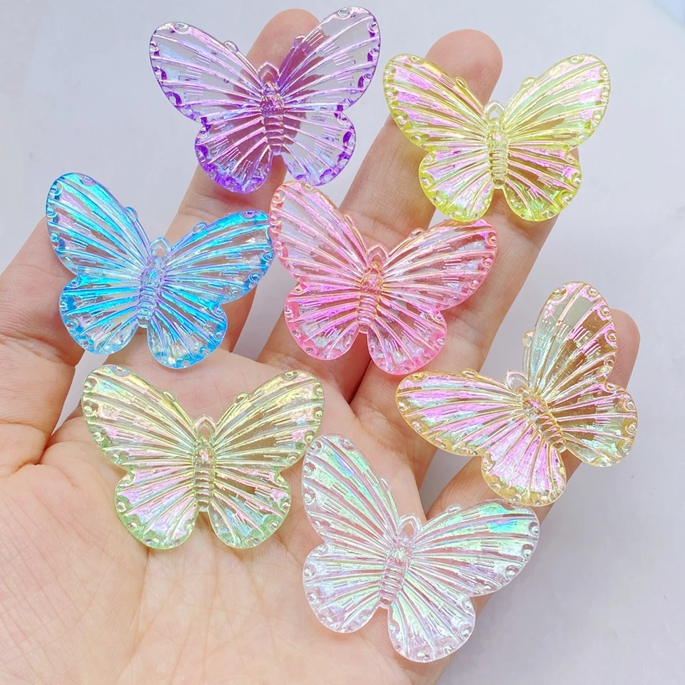 7 ks roztomilé farebné krásne motýle ploché zadné živice Cabuchons Scrapbooking DIY šperky v vlasy
