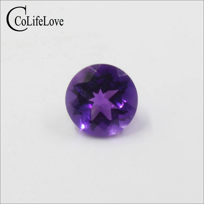 7 mm 1ct Round Cut Real Ametyst Loose Stone pre zásnubný prsteň Prírodný okrúhly rez Ametyst voľný drahokam