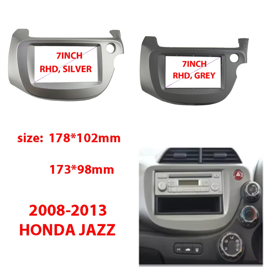 7 palcov pre Honda Fit Jazz 2008-2013 Automobilie Android MP5 Stereo Player 2 DIN Head Unit Fascia Panel Panel Rám Dash Dash Cover