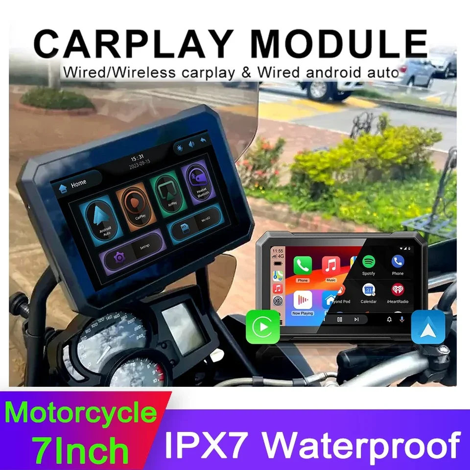 7 palcov pre vodotesné externé prenosné podpora obrazovky CarPlay a Android Auto s snímaním svetla