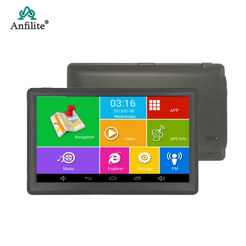 7 -palcový Android Car GPS navigácia 16 GB Truck GPS Navigator WiFi Touch Screen Sat Nav Free Európa Rusko USA mapa USA