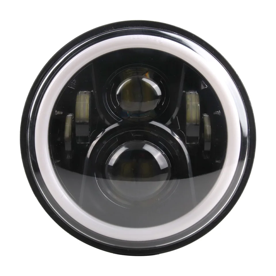 7 -palcový LED svetlomet Motocykel 150 W LED svetlomet DRL Angel Eyes pre Harley Honda Yamaha Jeep Motorcycle Motorycle Niva Urban