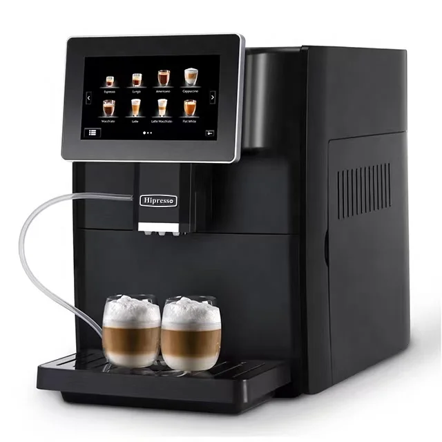 7 -palcový veľký HD TFT Display Brewing Americano Cappuccino Latte Espresso Super Automatický kávovar s mliekom Frother