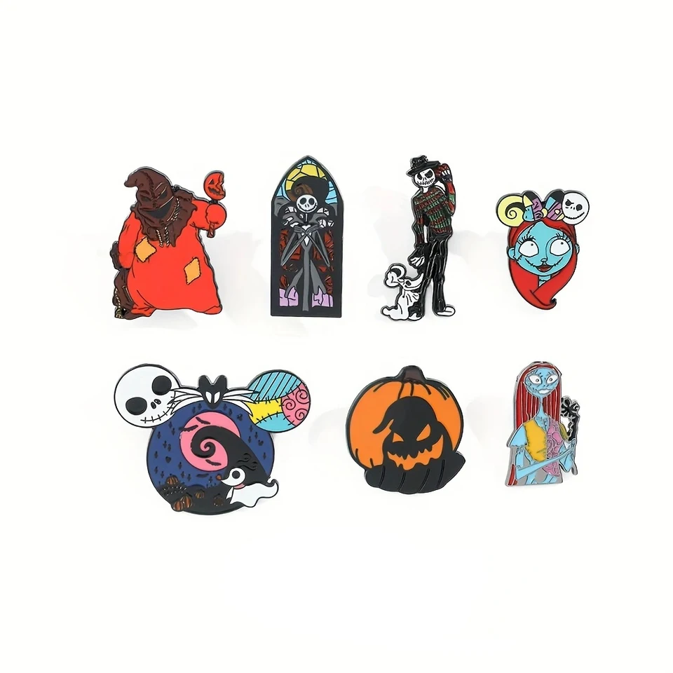 7 počítačov karikatúra Nočná mora pred vianočným brošňou kreatívny Jack Jack Skellington