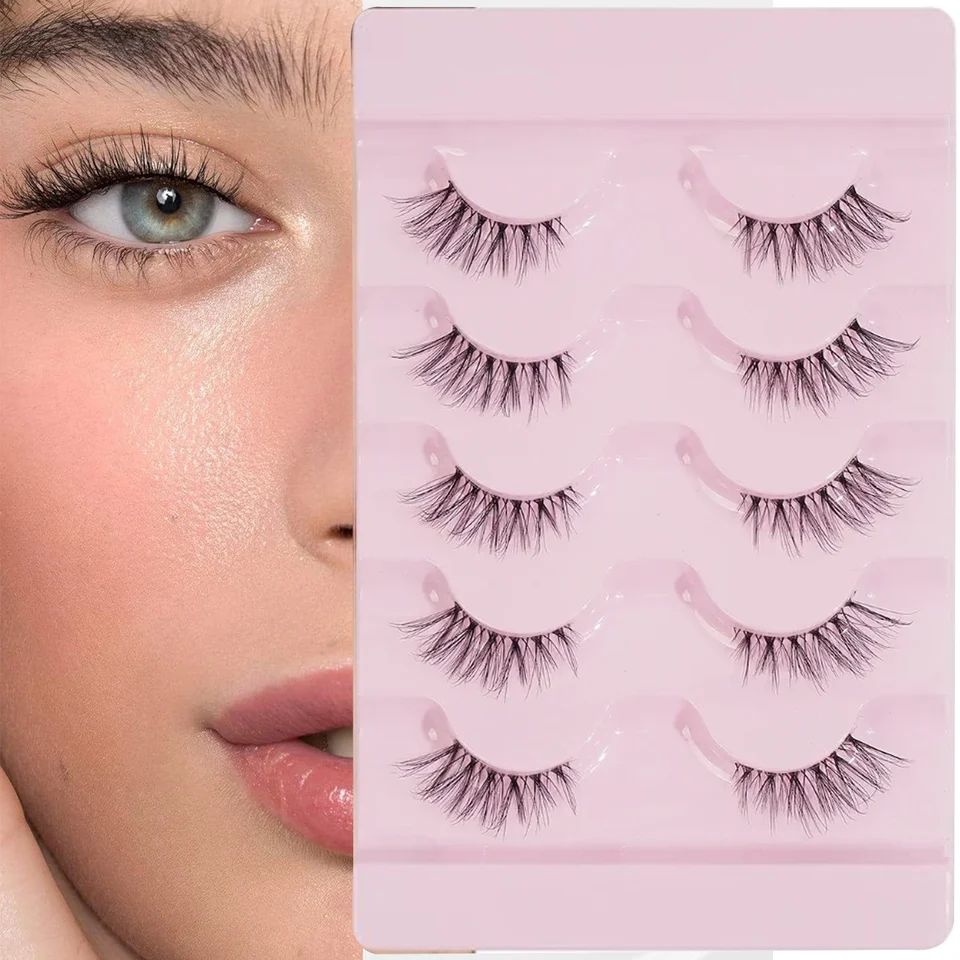 7 párov prírodných priehľadných teriérových chvostov polovičné oko falošné mihalnice 13 mm mačacie oči False riasy