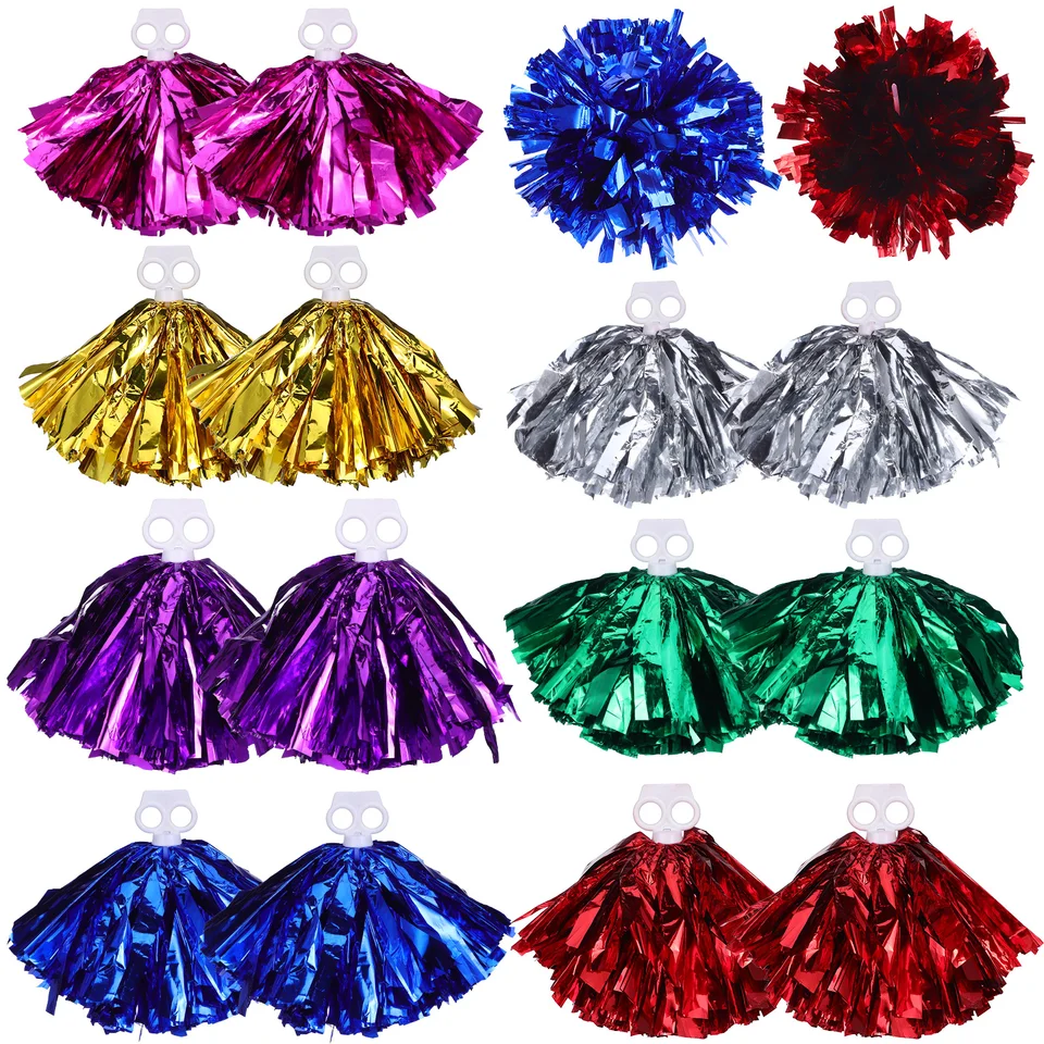 7 párov roztlieskavatá kvetina guľa Pom poms roztlieskavačky na fandenie družstiev robia rozhodnutie kovové pompoms the Pet Spirited