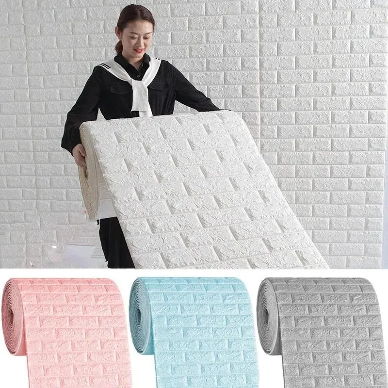 70 cm*1M 3D self-pasívne tapety Kontinuálne vodotesné tehlové nálepky na stenu obývacia izba Spálňa Detská izba Domáca dekorácia