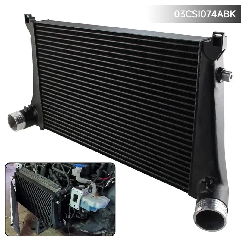 70 mm ladenie medzichladiča pre VW MK7 GTI GLOF R VAG 1,8T 2,0T 8V A3 S3 EA888 SKODA Superb 3V Black/Silver