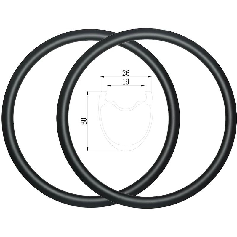 700 c 30 mm ultra svetlo klinčekový klinček bezdušový disk s uhlíkom 26 mm široký 19 mm vnútorný UD 3k 12k 12k kepový disk Brzdenie štrkového bicykla