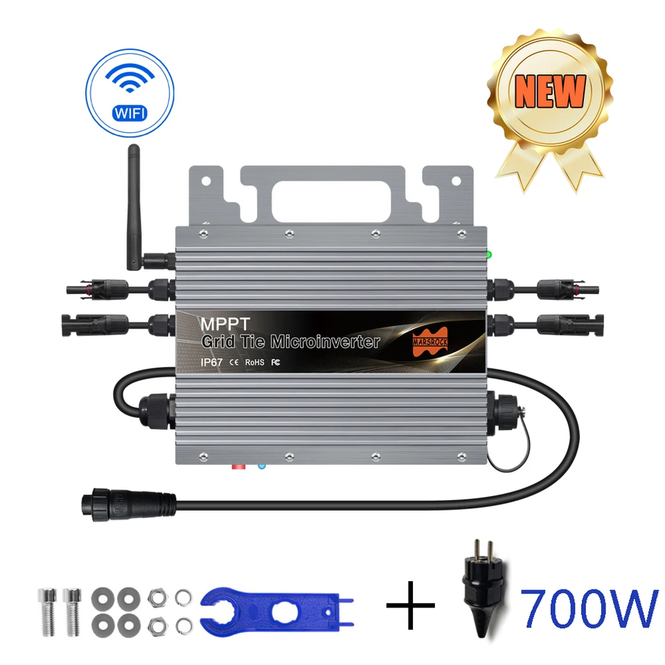 700 W Micro Solar Grid Inverter 22-60V DC na AC 80-260V MPPT Build In Microinverter 2 × 350W Solar Inverter Converter Inverter